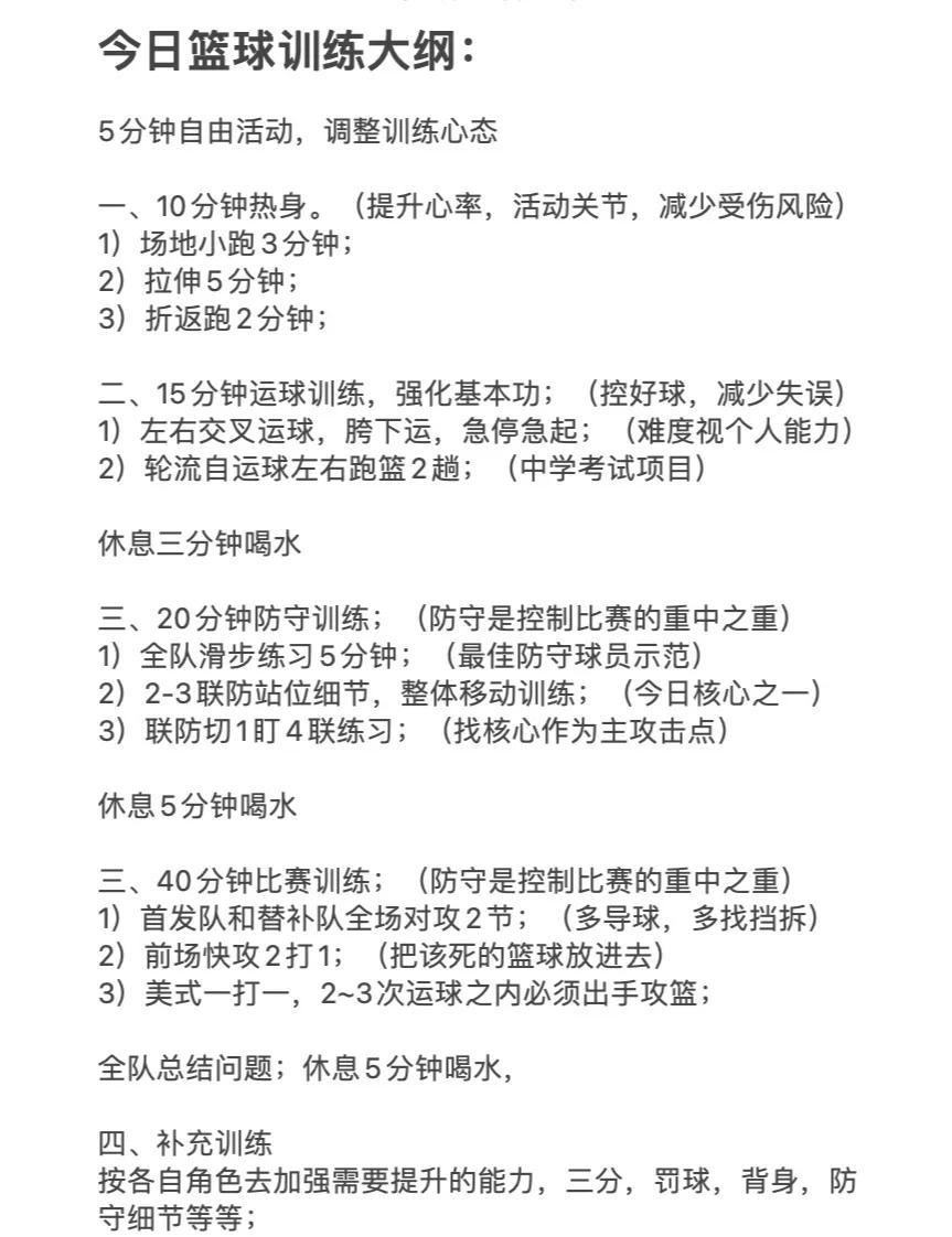 健身房篮球力量训练计划